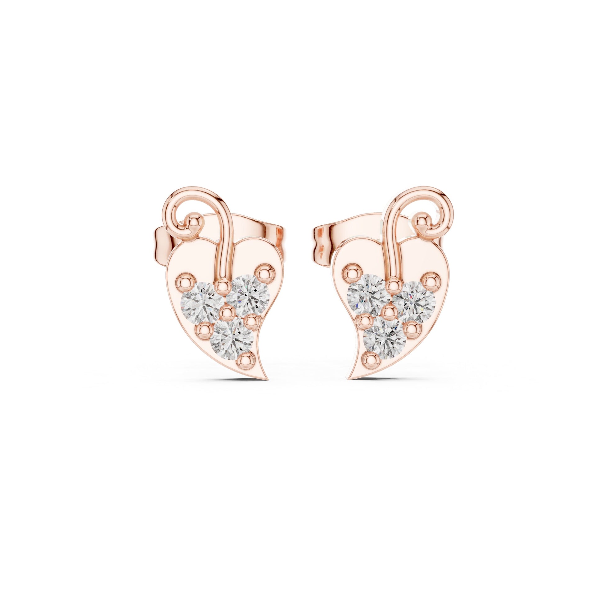 Round Stud Lab Grown Diamond Earrings