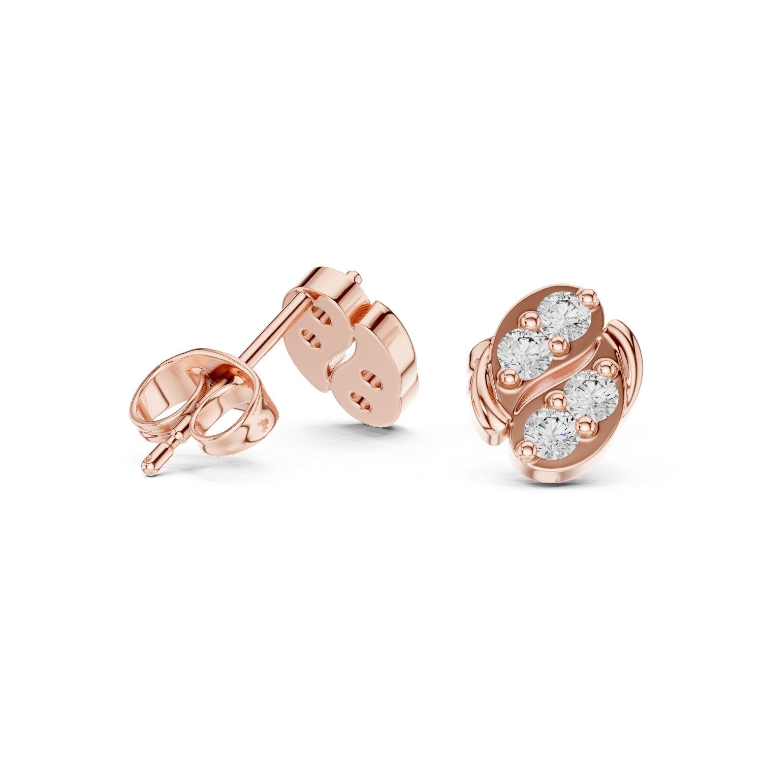Round Stud Lab Grown Diamond Earrings