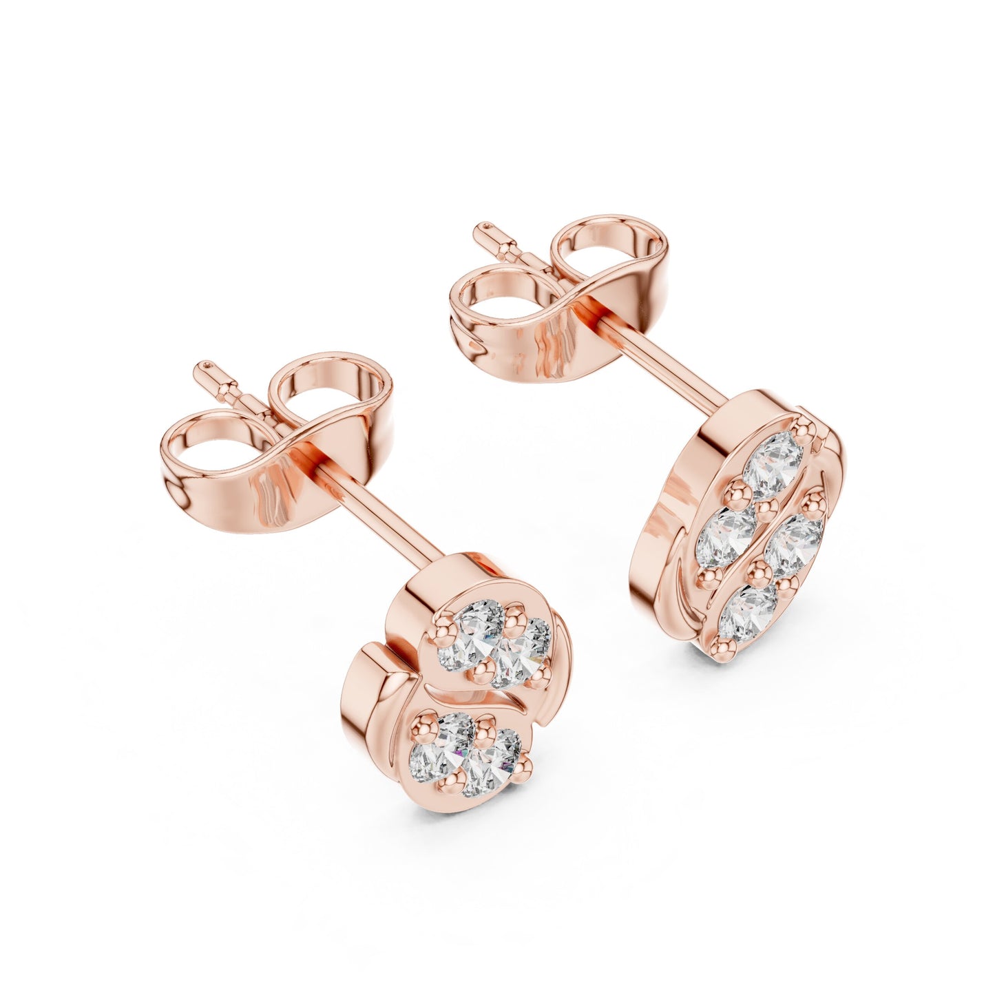 Round Stud Lab Grown Diamond Earrings