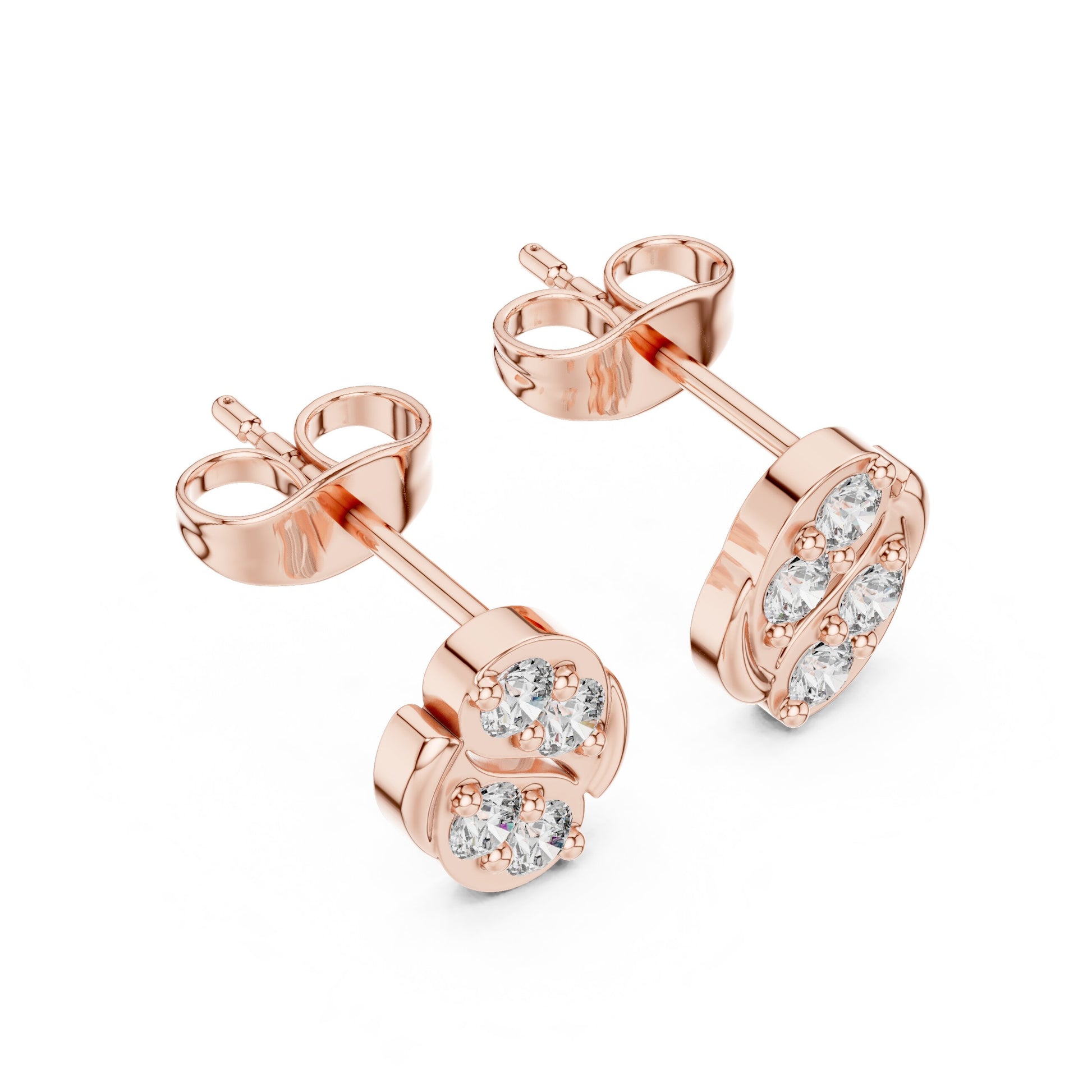 Round Stud Lab Grown Diamond Earrings