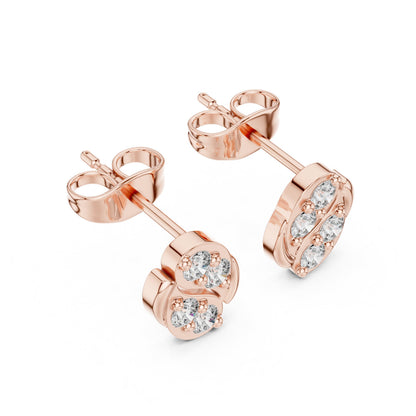 Round Stud Lab Grown Diamond Earrings