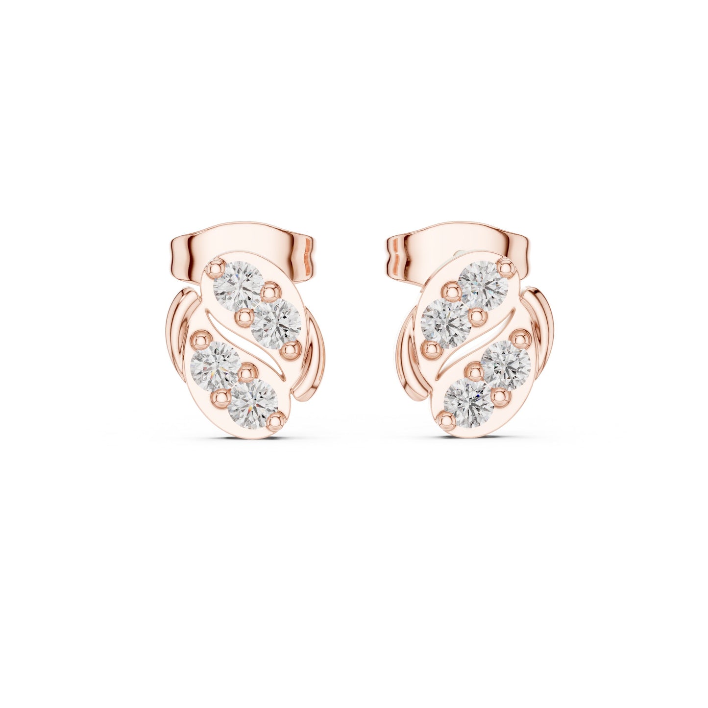 Round Stud Lab Grown Diamond Earrings