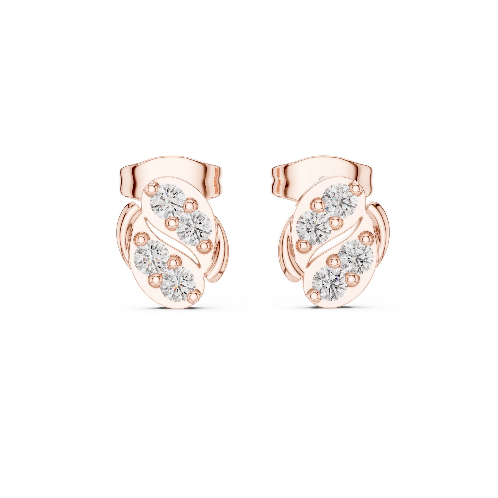 Round Stud Lab Grown Diamond Earrings