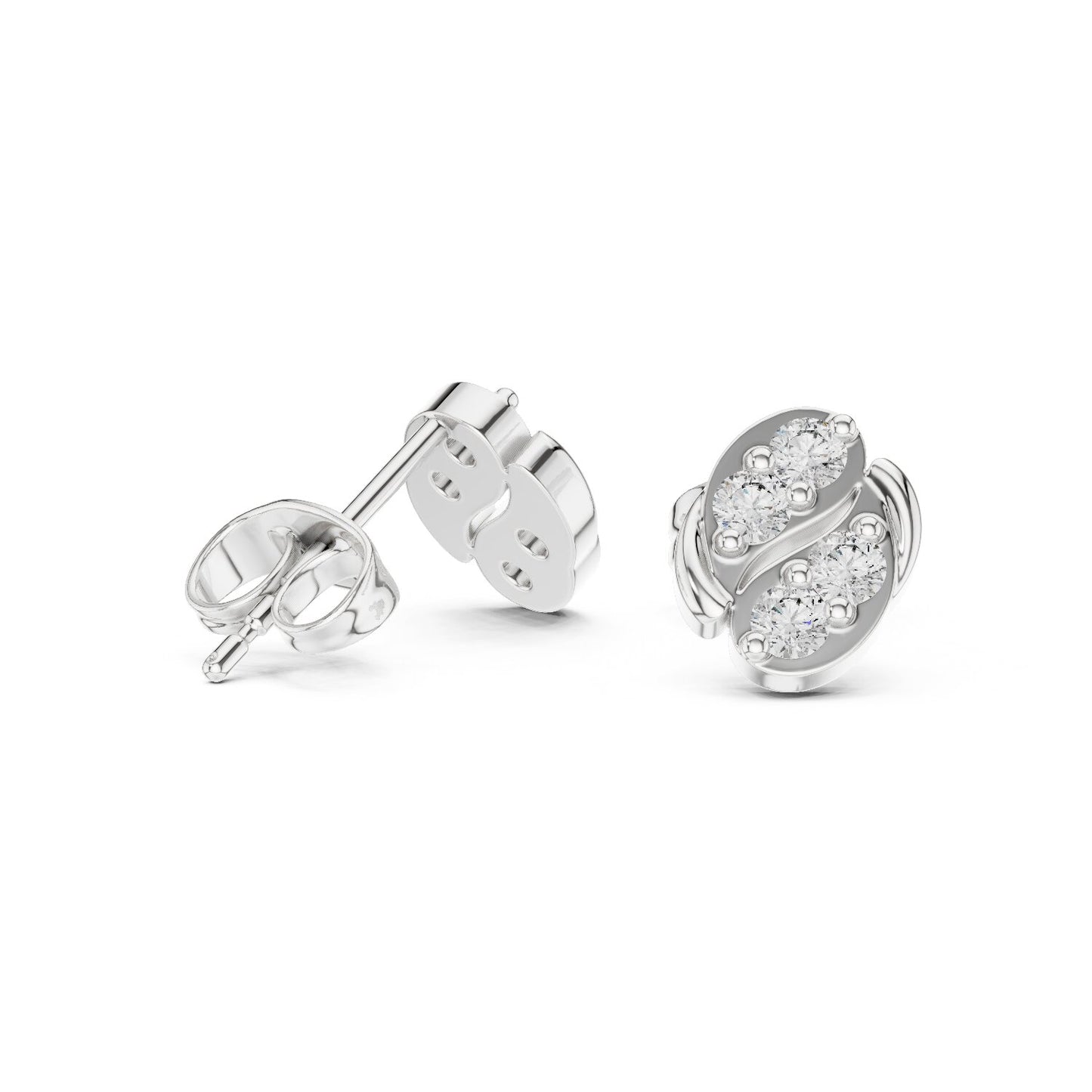 Round Stud Lab Grown Diamond Earrings