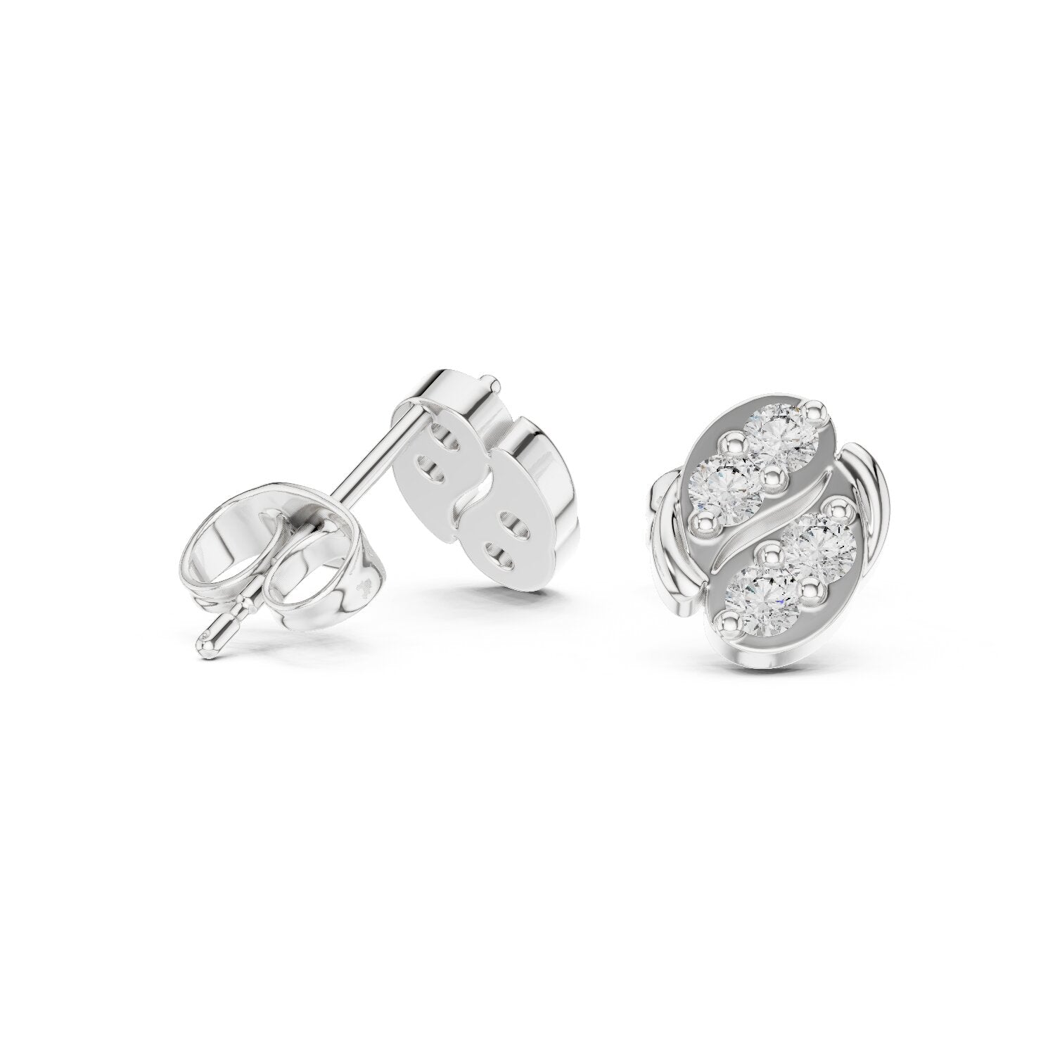 Round Stud Lab Grown Diamond Earrings
