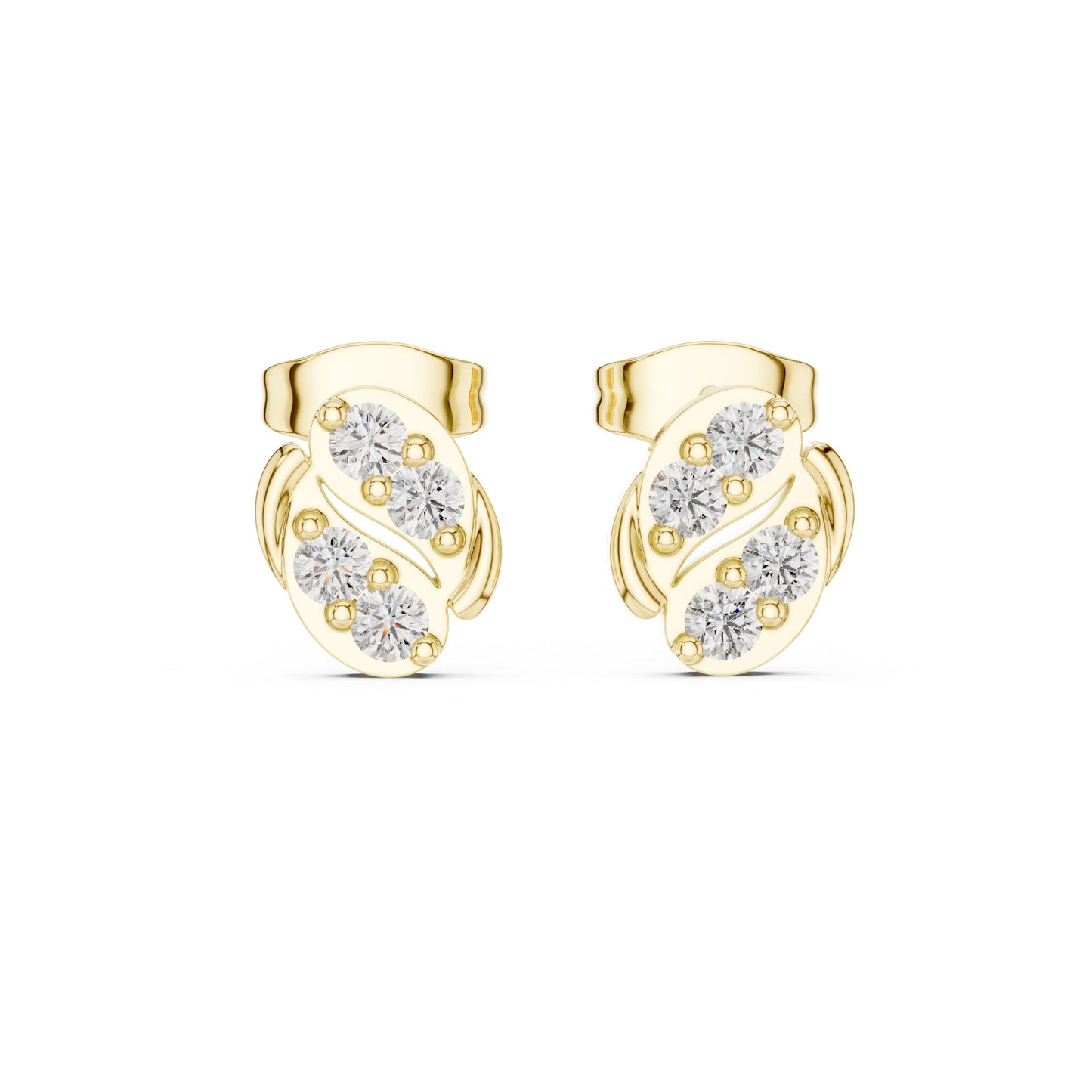 Round Stud Lab Grown Diamond Earrings