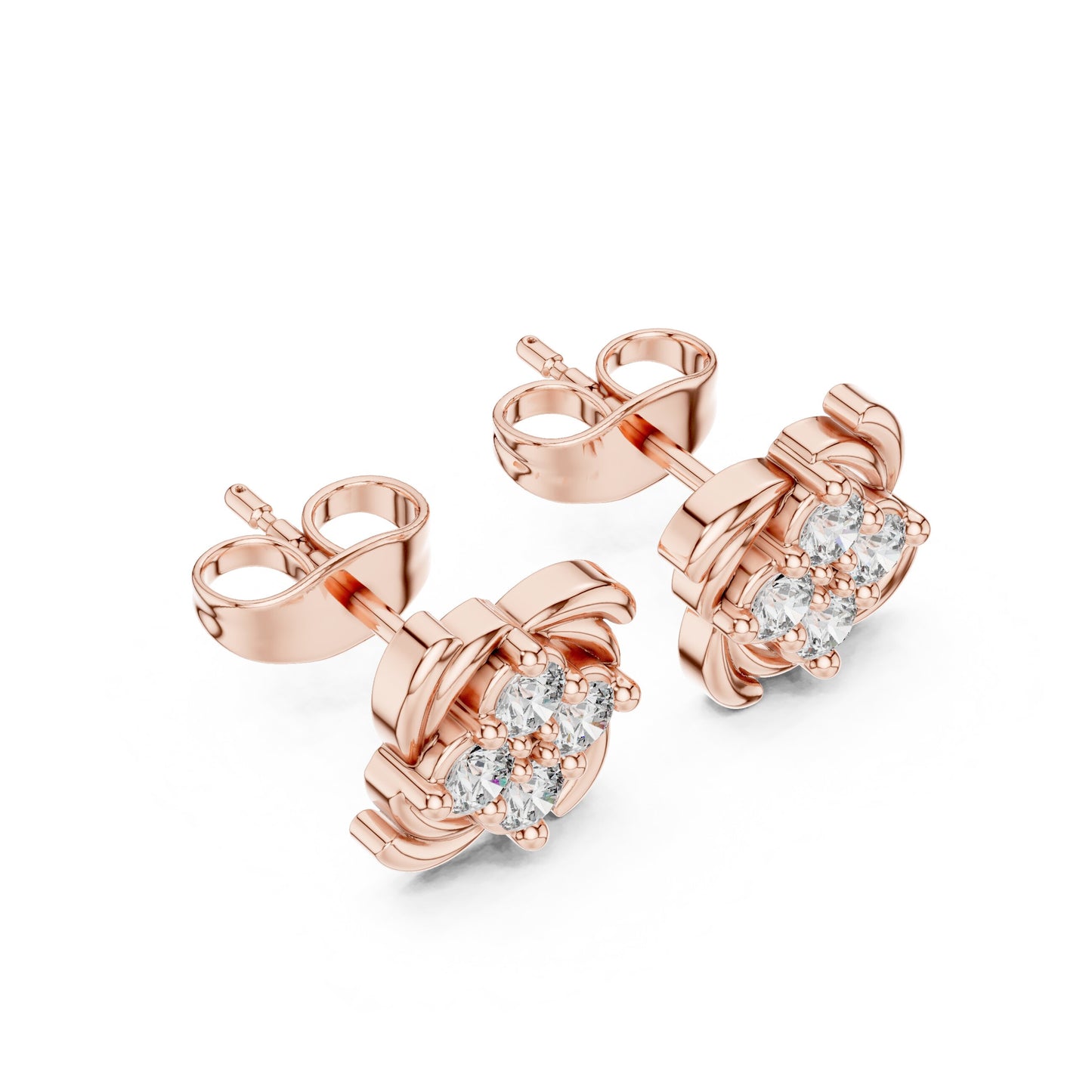 Round Cluster Lab Grown Diamond Earrings