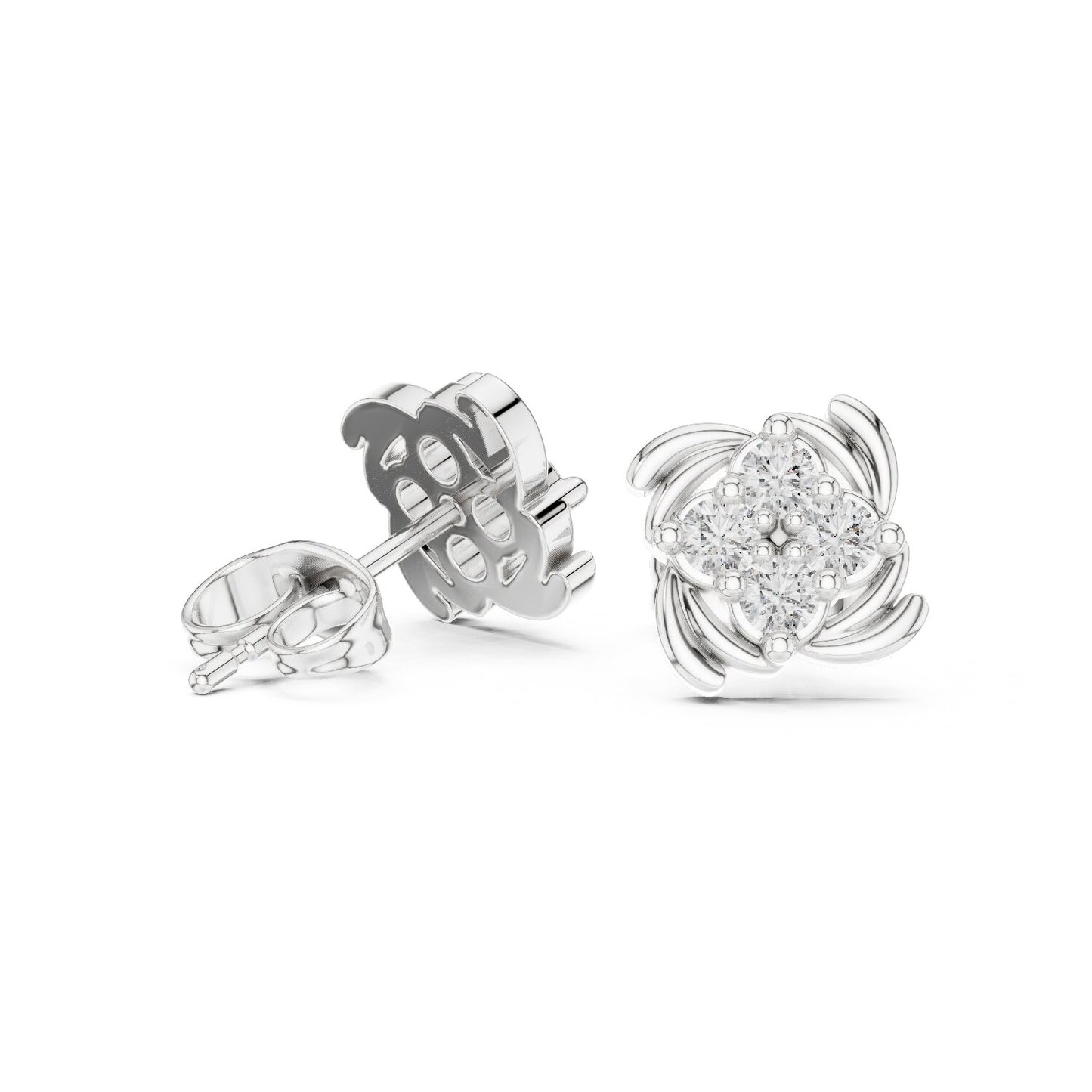 Round Cluster Lab Grown Diamond Earrings