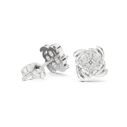 Round Cluster Lab Grown Diamond Earrings