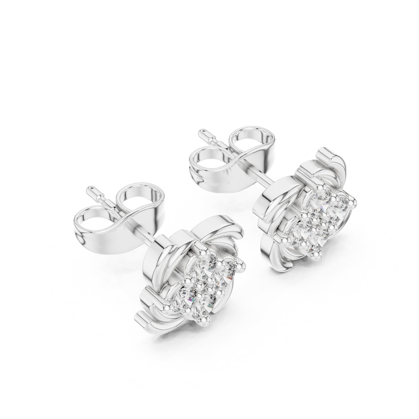 Round Cluster Lab Grown Diamond Earrings