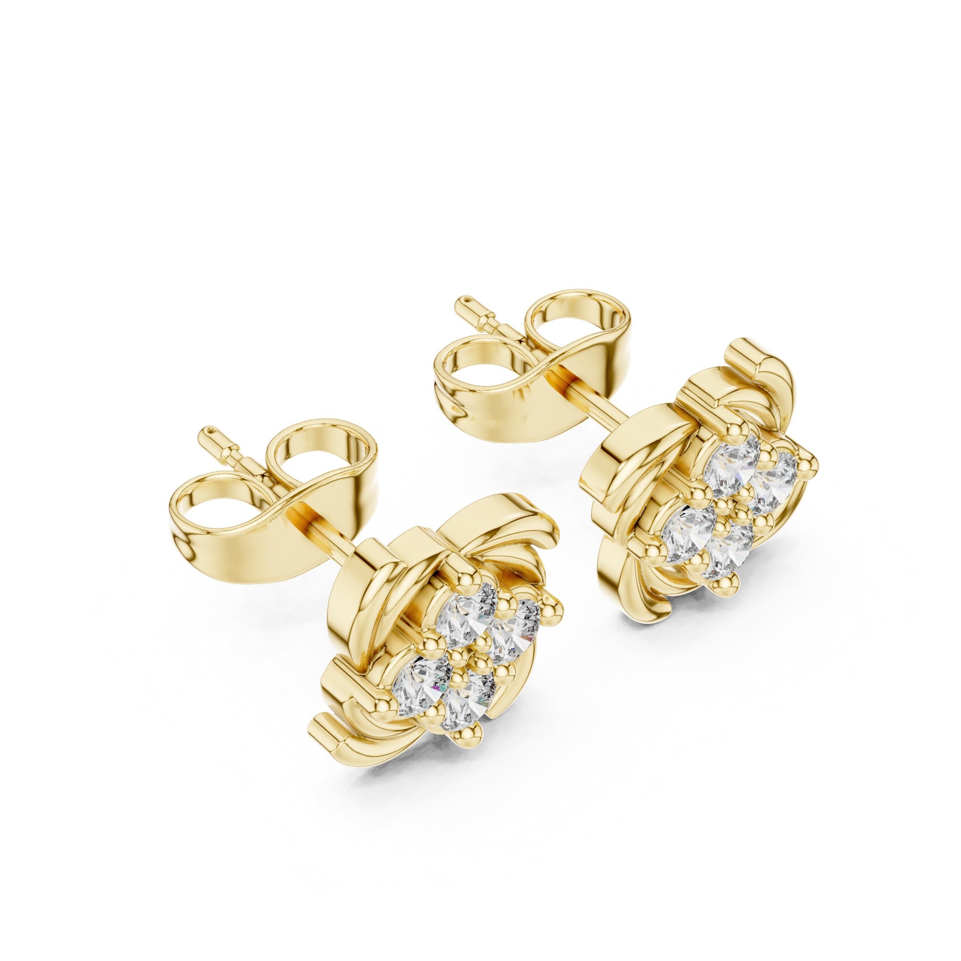 Round Cluster Lab Grown Diamond Earrings