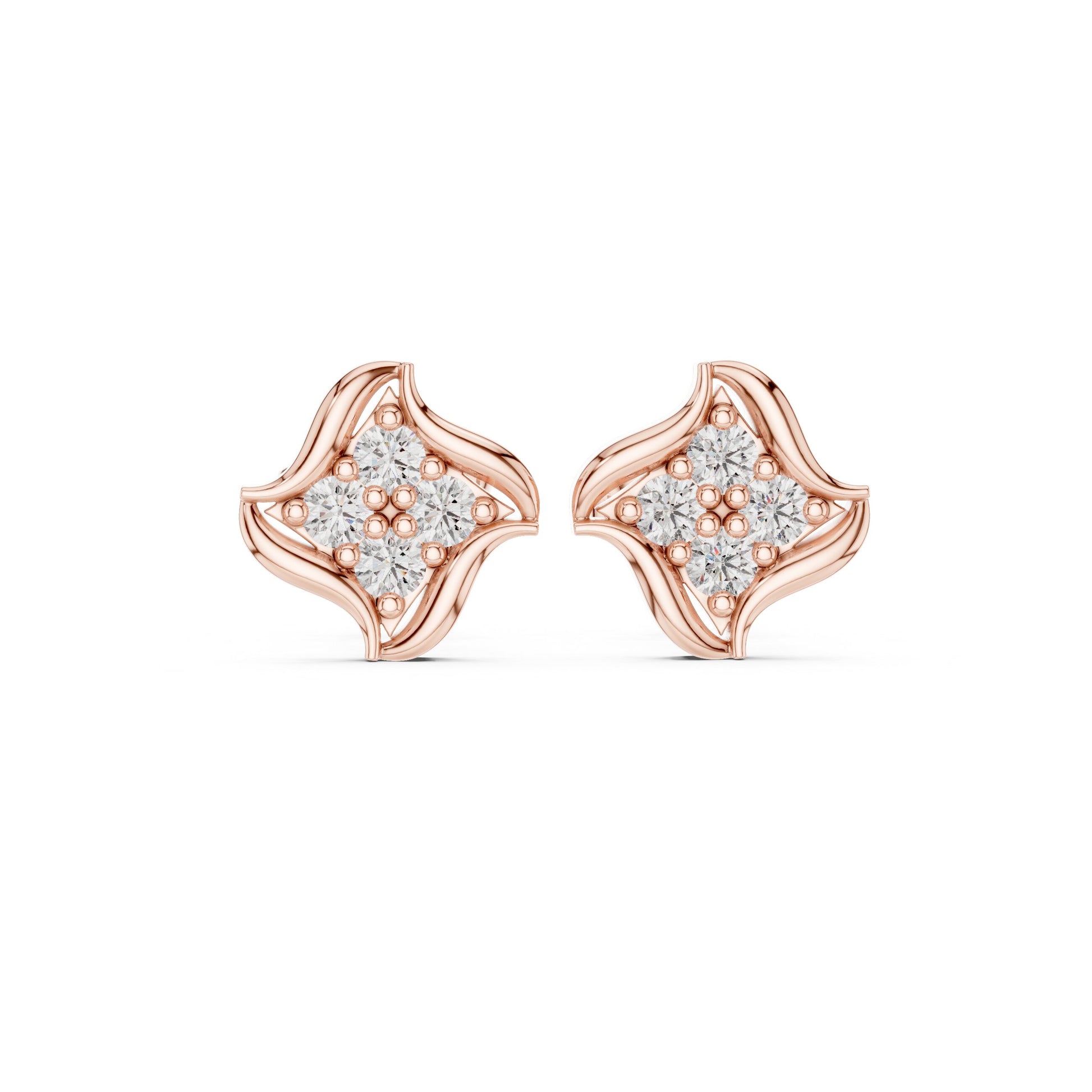 Round Stud Lab Grown Diamond Earrings