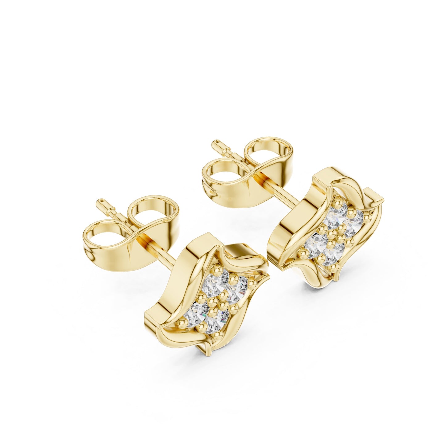 Round Stud Lab Grown Diamond Earrings
