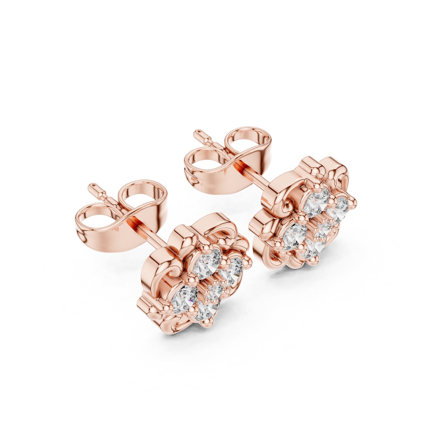 Round Cluster Lab Grown Diamond Earrings