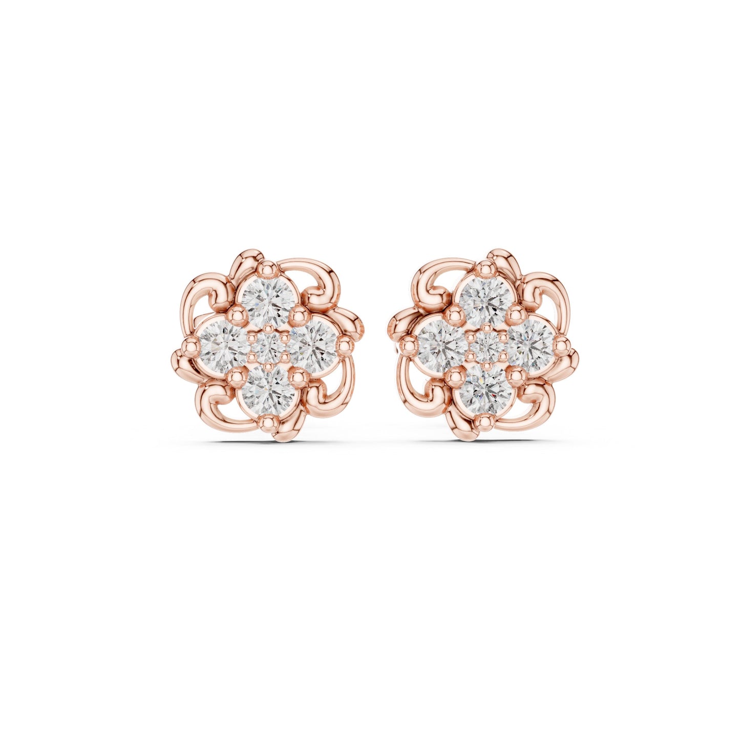 Round Cluster Lab Grown Diamond Earrings