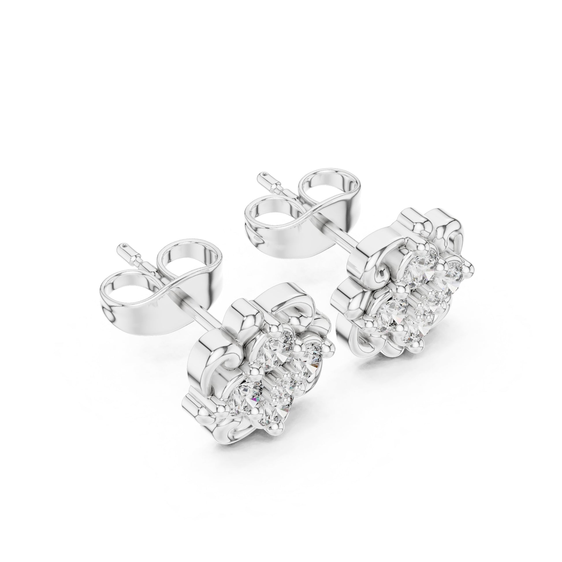 Round Cluster Lab Grown Diamond Earrings