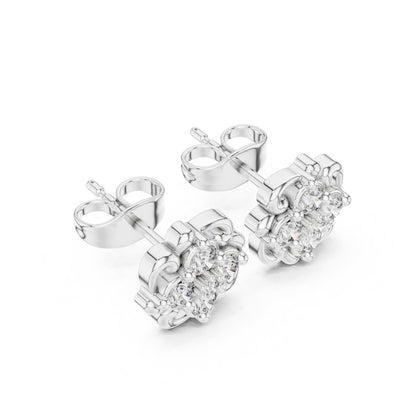 Round Cluster Lab Grown Diamond Earrings