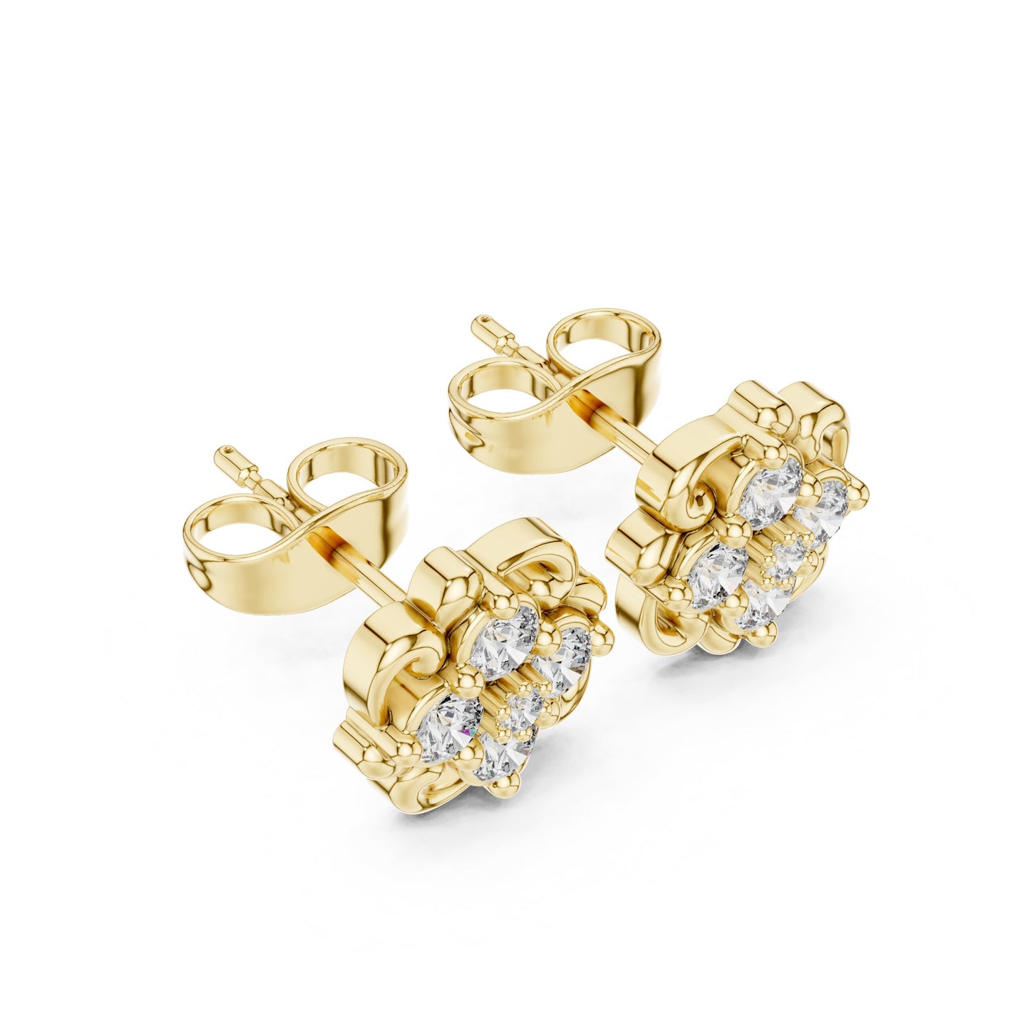 Round Cluster Lab Grown Diamond Earrings