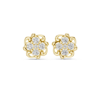 Round Cluster Lab Grown Diamond Earrings