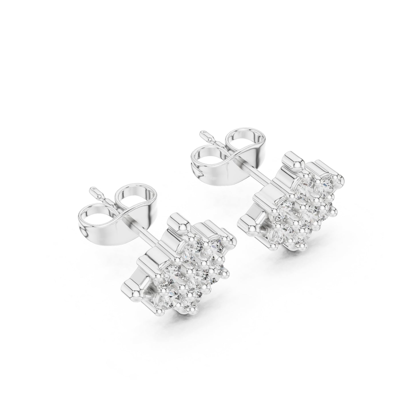 Round Cluster Lab Grown Diamond Earrings