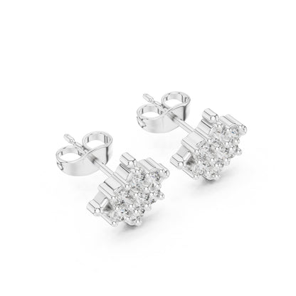 Round Cluster Lab Grown Diamond Earrings