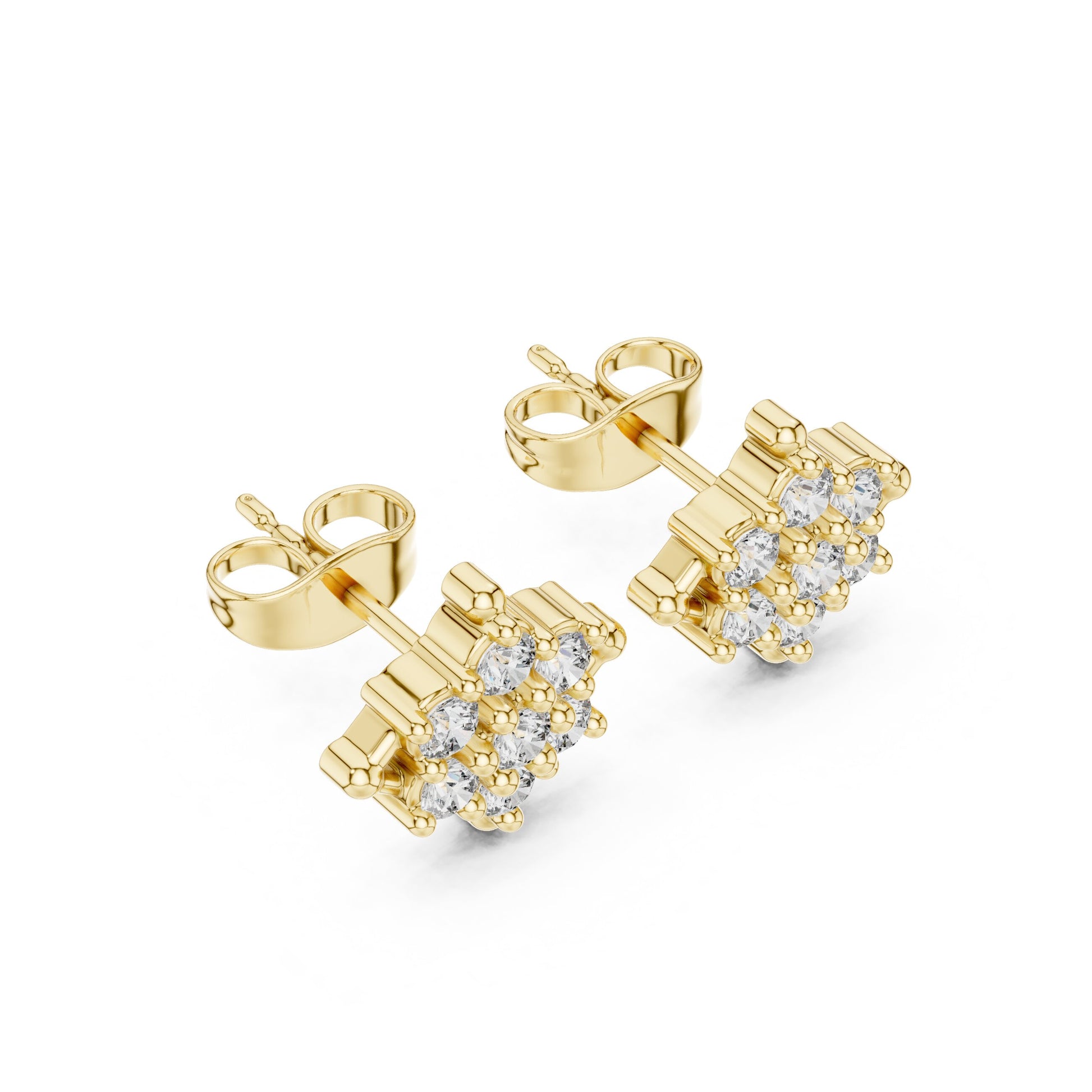 Round Cluster Lab Grown Diamond Earrings