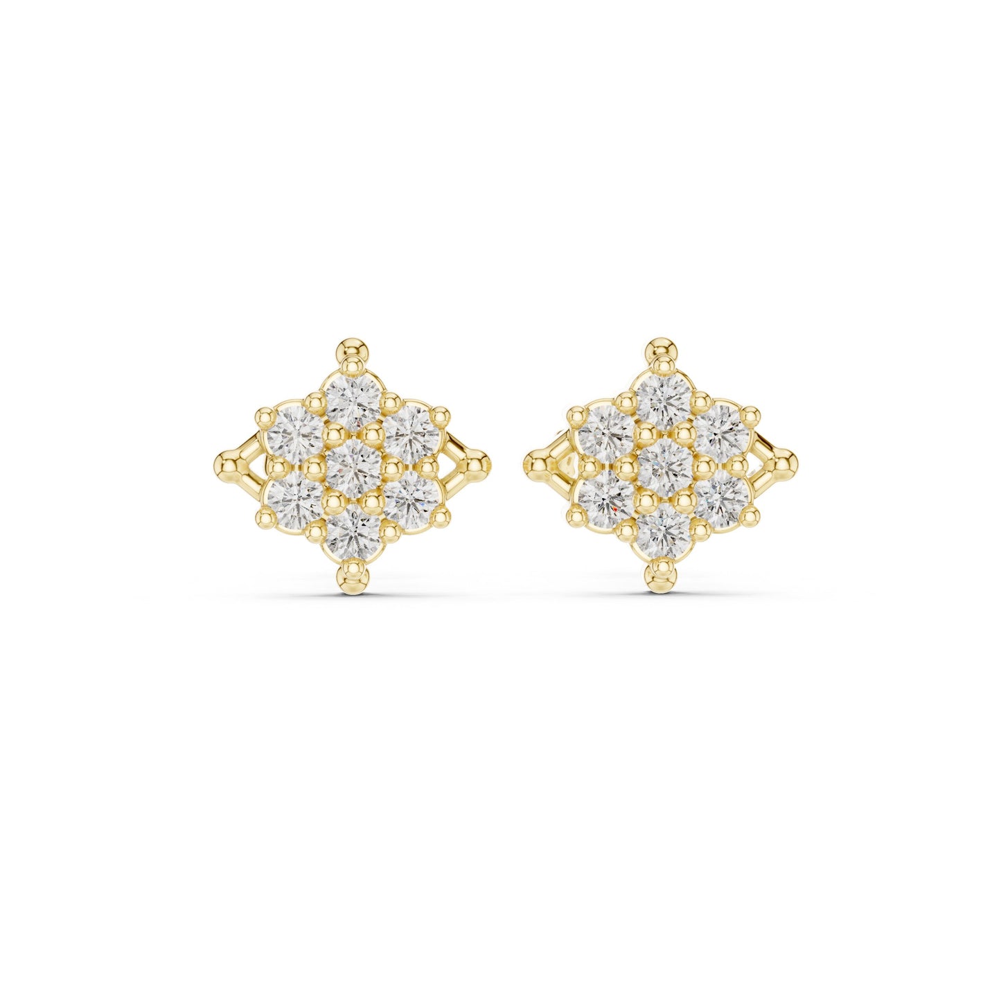 Round Cluster Lab Grown Diamond Earrings