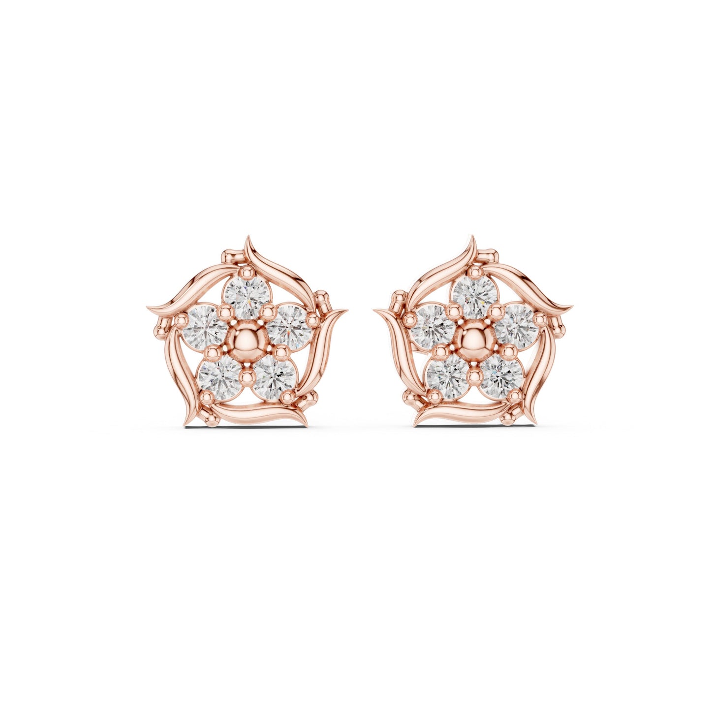 Round Stud Lab Grown Diamond Earrings