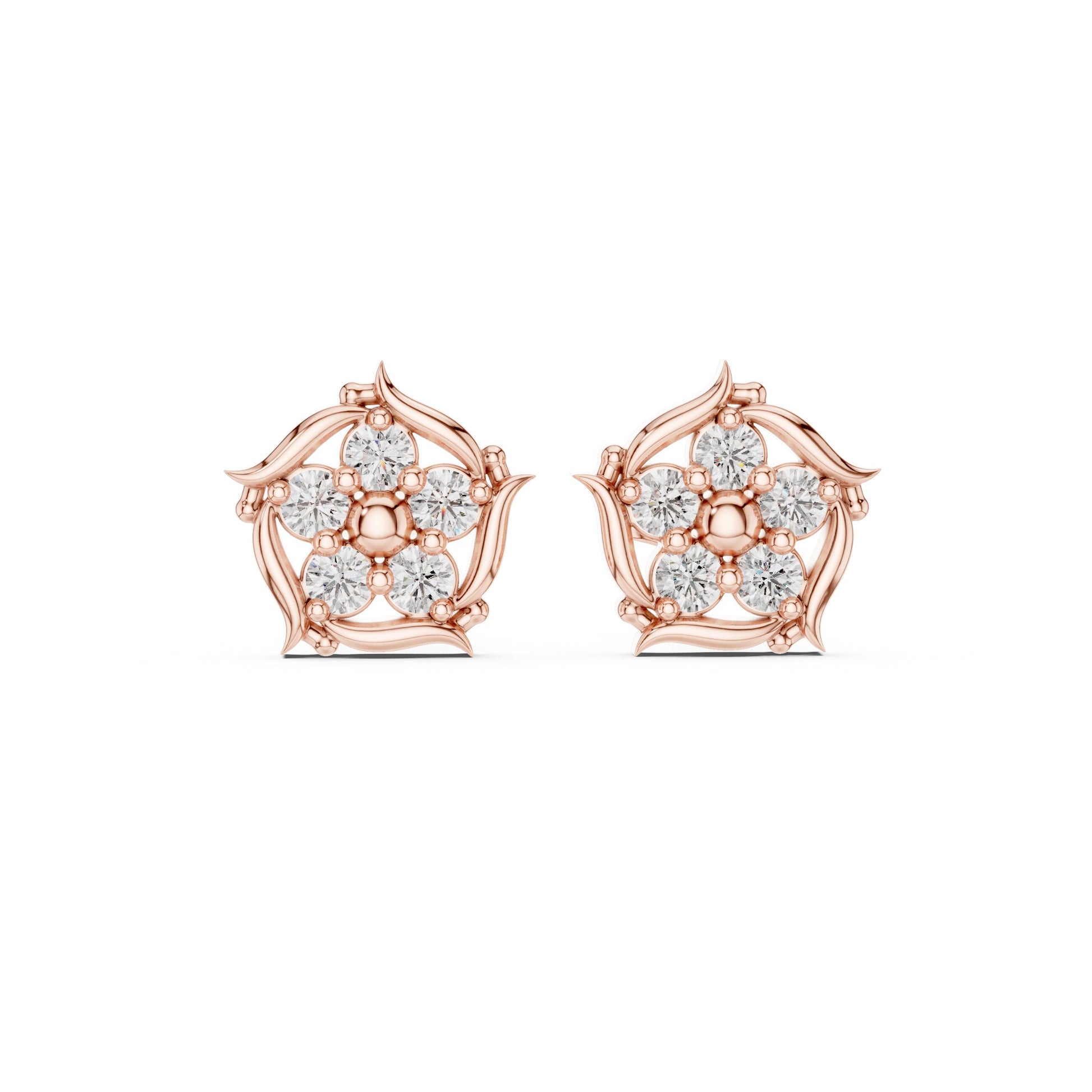 Round Stud Lab Grown Diamond Earrings