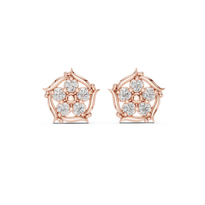 Round Stud Lab Grown Diamond Earrings