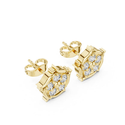 Round Stud Lab Grown Diamond Earrings