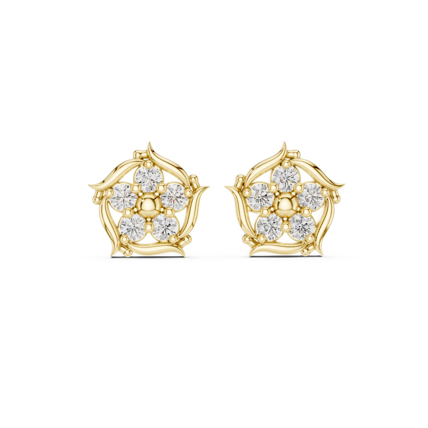 Round Stud Lab Grown Diamond Earrings