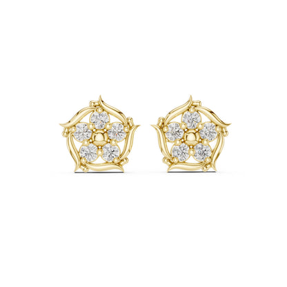 Round Stud Lab Grown Diamond Earrings