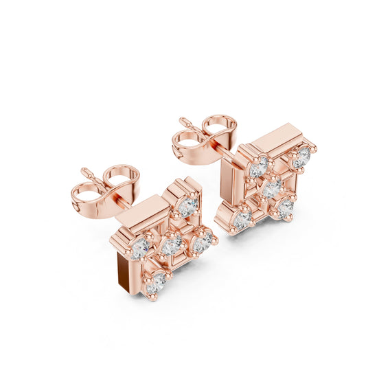 Round Stud Lab Grown Diamond Earrings