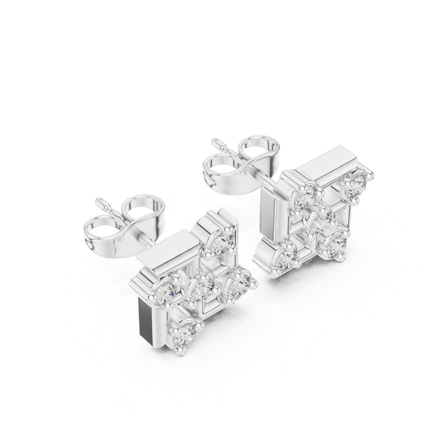 Round Stud Lab Grown Diamond Earrings