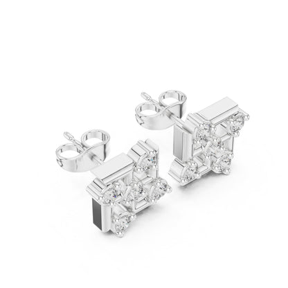 Round Stud Lab Grown Diamond Earrings