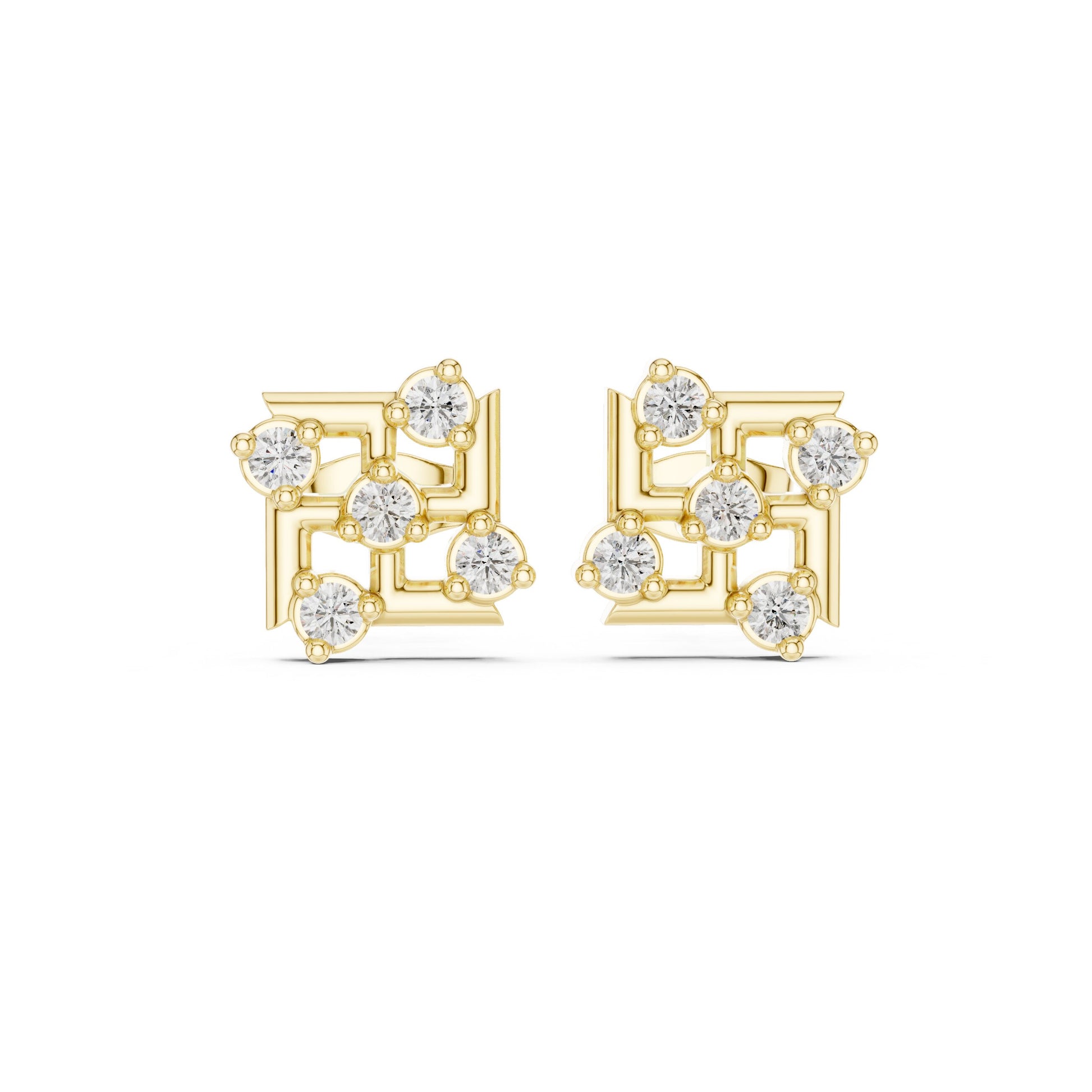 Round Stud Lab Grown Diamond Earrings