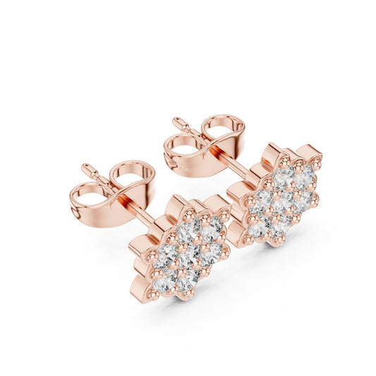 Round Cluster Lab Grown Diamond Earrings