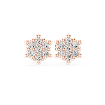 Round Cluster Lab Grown Diamond Earrings