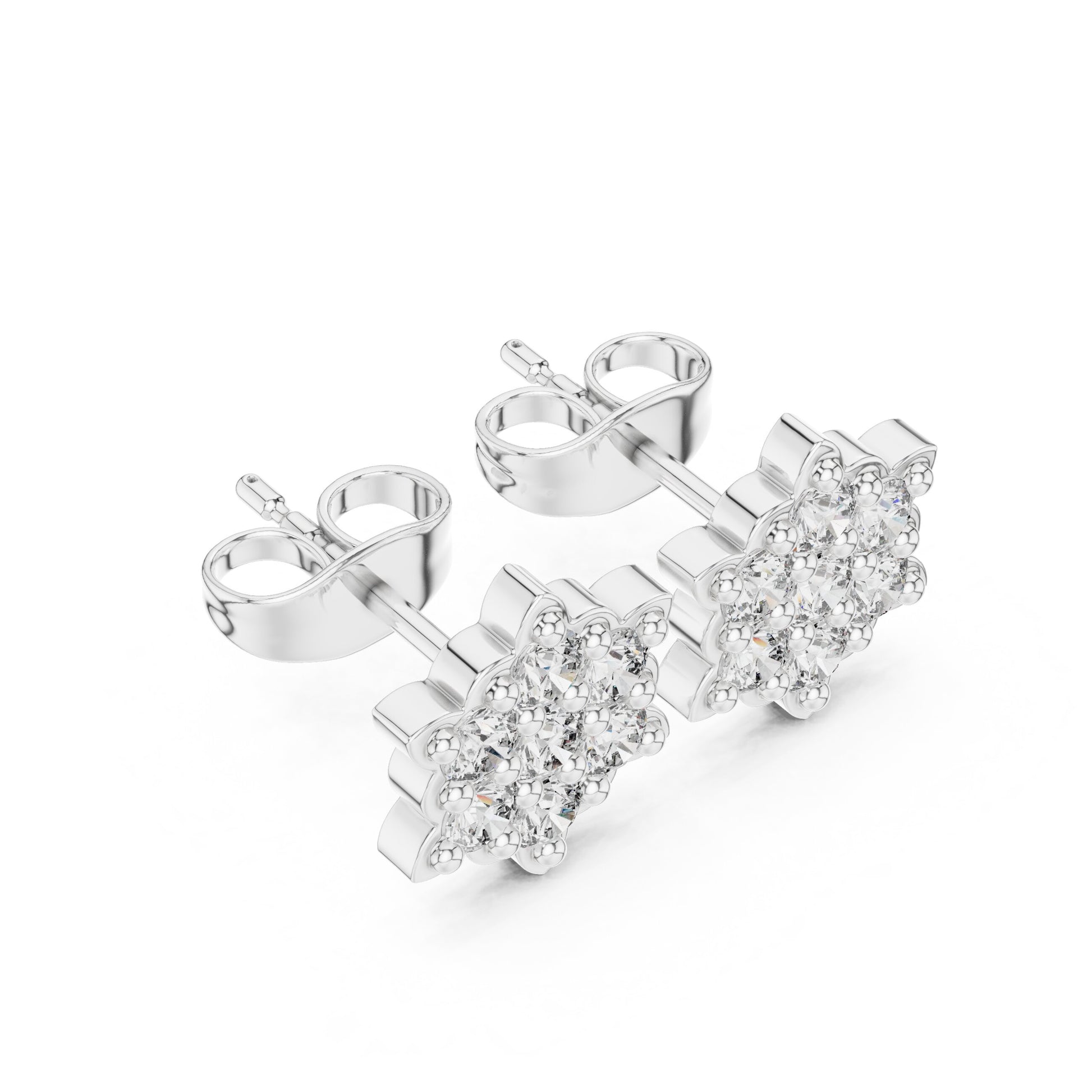 Round Cluster Lab Grown Diamond Earrings