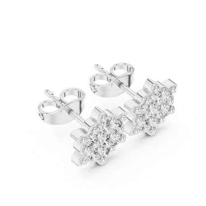 Round Cluster Lab Grown Diamond Earrings
