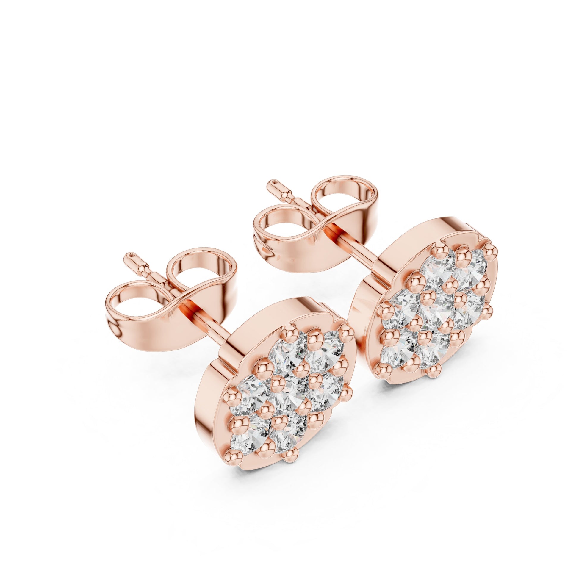 Round Cluster Lab Grown Diamond Earrings