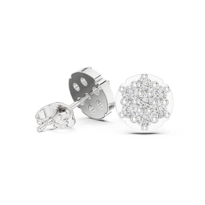 Round Cluster Lab Grown Diamond Earrings
