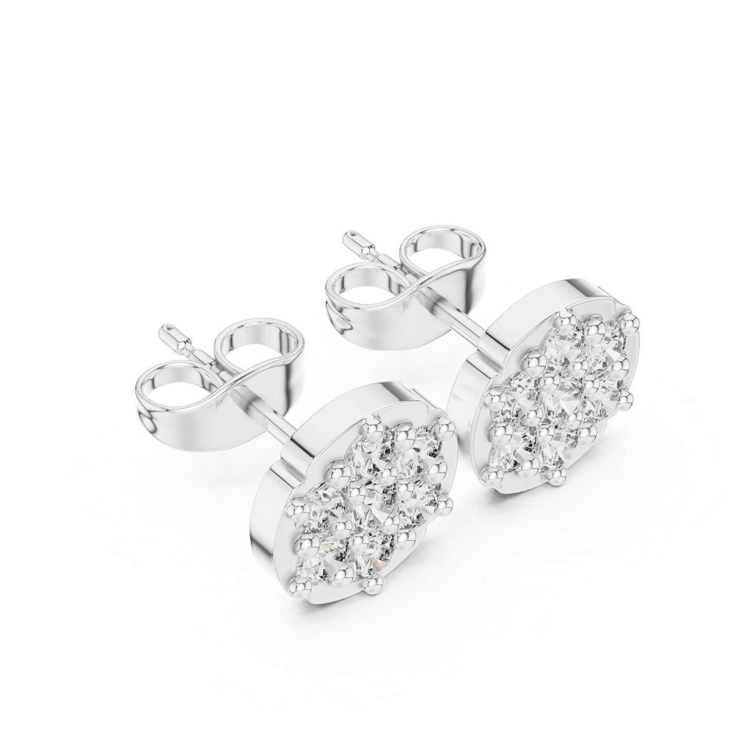 Round Cluster Lab Grown Diamond Earrings