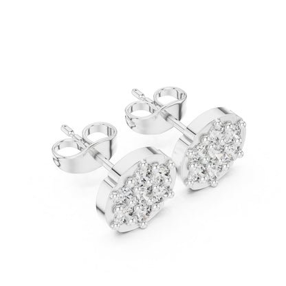 Round Cluster Lab Grown Diamond Earrings