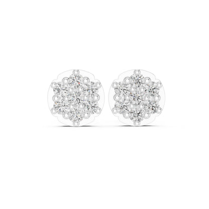 Round Cluster Lab Grown Diamond Earrings