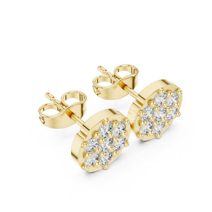 Round Cluster Lab Grown Diamond Earrings