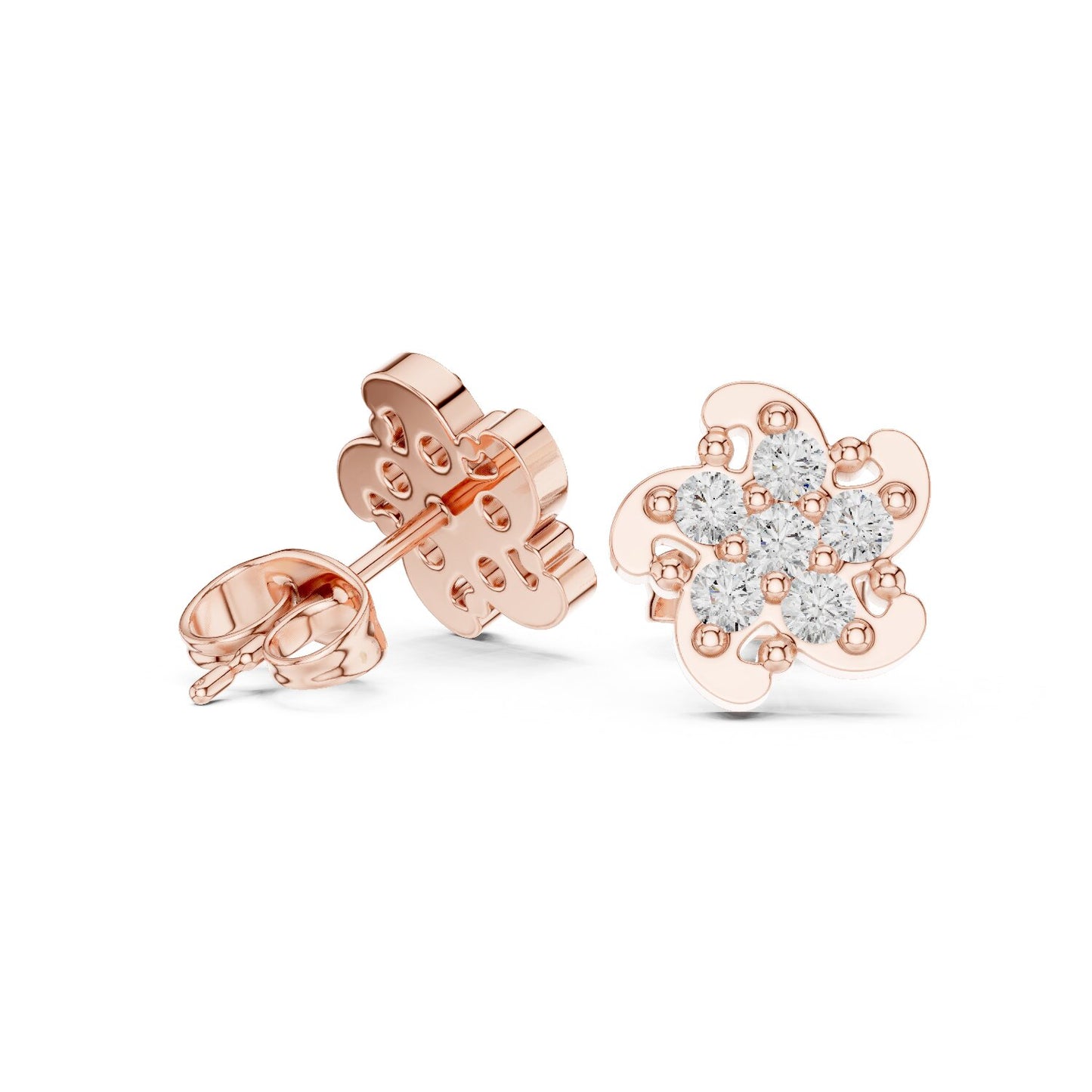 Round Cluster Lab Grown Diamond Earrings