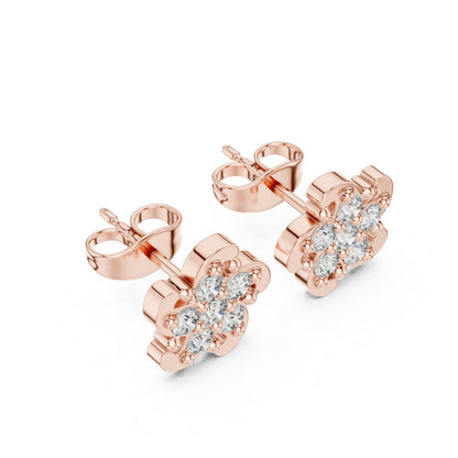 Round Cluster Lab Grown Diamond Earrings