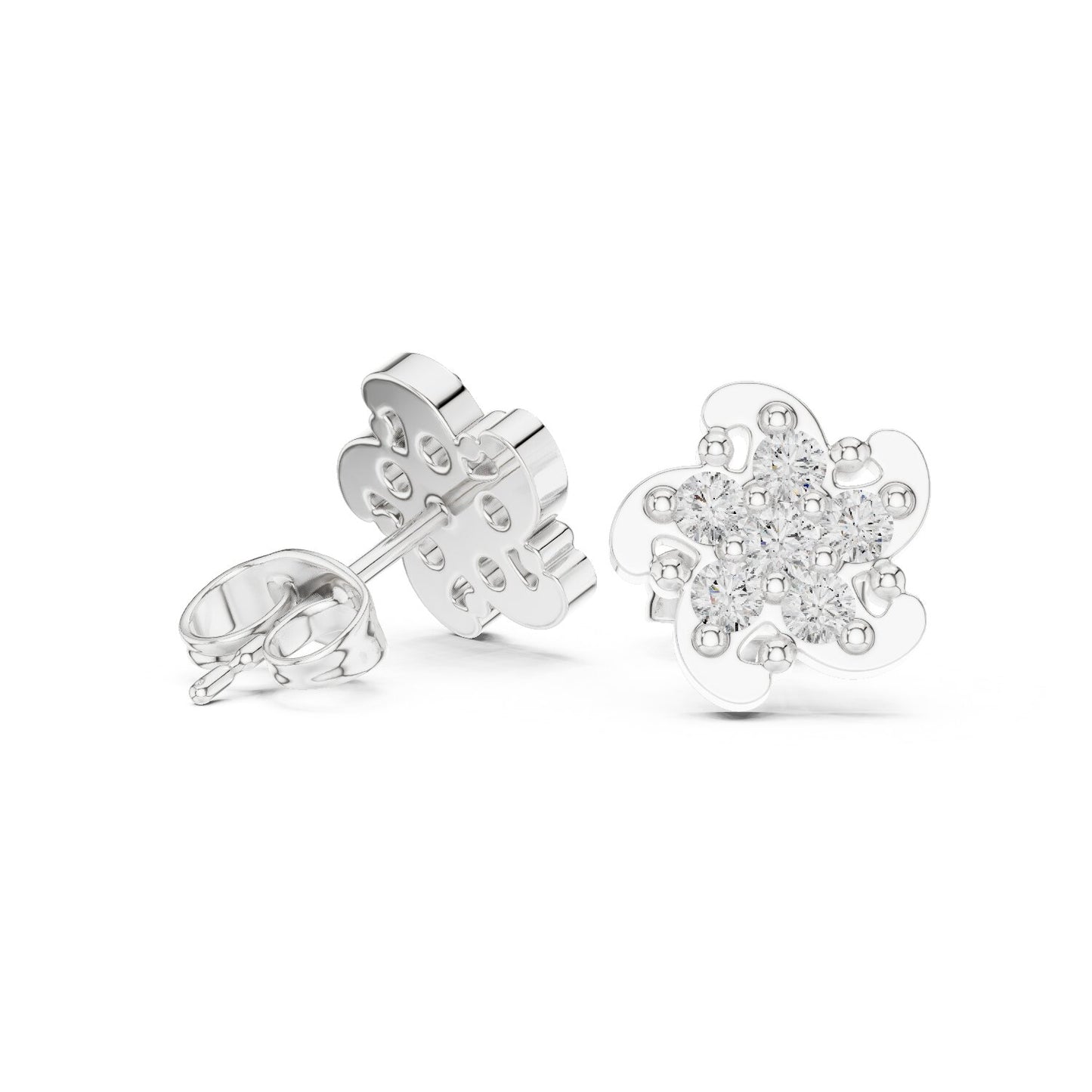 Round Cluster Lab Grown Diamond Earrings